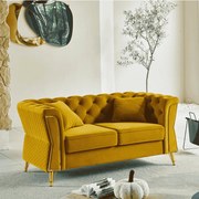 SOFÁ EMY MOSTARDA COM ALMOFADAS 162X83X76 CM