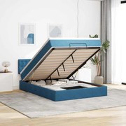 vidaXL Estrutura de cama otomana com colchão 140x200 cm azul escuro