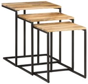 vidaXL Mesas de encastrar 3 pcs madeira de acácia maciça