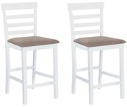 vidaXL Bancos de bar 2 pcs tecido branco