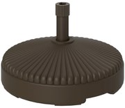 Outsunny Base Chapéu de Sol Redonda Suporte Preenchível Água 23L Areia 28kg Estável Jardim Terraço Ø55x30 cm Marrom | Aosom Portugal