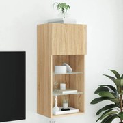 vidaXL Móvel de TV com luzes LED 40,5x30x90 cm carvalho sonoma