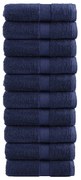 vidaXL Toalhas de rosto premium SOLUND 10 unidades azul-marinho 30x30 cm 600 g/m²