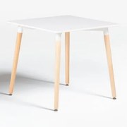 Mesa De Cozinha Quadrada 80x80 Cm Em Madeira De Faia E Mdf Royal Branco - Sklum