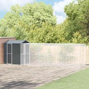 Gaiola para Pássaros vidaXL com Extensão Antracite 210x817x247 cm Aço