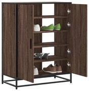vidaXL Sapateira 75x38x97,5 cm deriv. madeira/metal carvalho castanho