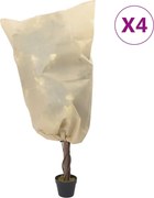 vidaXL Coberturas para plantas com cordão 4 pcs 70 g/m² 0,8x0,8 m
