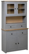 vidaXL Armário alto 93x40,5x180 cm pinho maciço Panama cinzento
