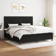 vidaXL Cama com molas/colchão 200x200 cm tecido preto