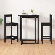 vidaXL Cadeiras de bar 2 pcs 40x41,5x112 cm pinho maciço preto