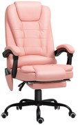 Vinsetto Cadeira de Escritório com 7 Pontos de Massagem Reclinável com Apoio para os Pés e Controlo Remoto 67x67x111-121 cm Rosa | Aosom Portugal