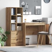 vidaXL Mesa com Armazenamento 2 pcs carvalho artisiano 80 x 50 x 76 cm