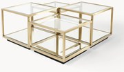 Mesa de centro com prateleiras espelhadas Luigi, conjunto de 4
