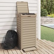 vidaXL Caixote do lixo p/ exterior 41x41x86 cm PP castanho-claro