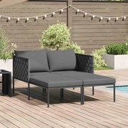 vidaXL Espreguiçadeira com Almofadas para 2 Pessoas Antracite 115x153x69,5 cm Aço