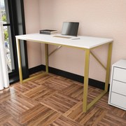 Secretária Layton – Dourada/Branca – 120 cm x 60 cm x 74 cm