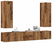 vidaXL armários de TV montados na parede 5 pcs madeira velha