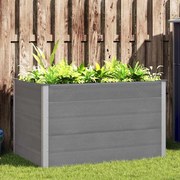 vidaXL Canteiro elevado para jardim WPC 150x100x91 cm cinzento