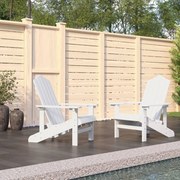 vidaXL Cadeiras de jardim Adirondack 2 pcs PEAD branco