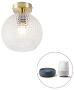 LED Candeeiro de tecto Smart Art Déco latão incl. Wifi A60 - Esfera Art Deco