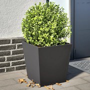 vidaXL Vaso/floreira de jardim 2 pcs 40x40x40 cm aço preto
