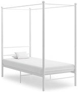 vidaXL Estrutura de cama com dossel 100x200 cm metal branco