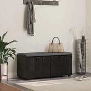 vidaXL Banco de Hall com almofada Carvalho Preto 100 x 38 x 46 cm