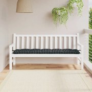 vidaXL Almofadão p/ banco jardim 180x50x7cm tecido oxford xadrez preto