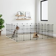 vidaXL Gaiola p/ animais de 44 painéis c/ porta 35x35 cm aço preto