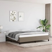 vidaXL Cama sem colchão 200x200 cm tecido cinzento-acastanhado