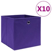 Caixas arrumação 10 pcs 28x28x28 cm tecido-não-tecido roxo