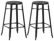 vidaXL Bancos de bar 2 pcs aço preto