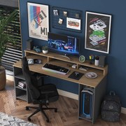 Secretária HA110 – Nogueira e Antracite – 160 cm x 89,5 cm x 55 cm