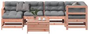 vidaXL 7 pcs conj. lounge jardim com almofadões madeira douglas maciça