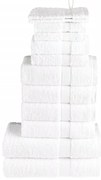 12pcs Conjunto toalhas banho premium SOLUND 600gsm branco