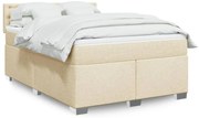 Cama com molas/colchão 140x200 cm tecido cor creme