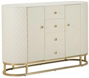 Aparador Sharon - Madeira e MDF Branco com Detalhes Dourados - 120 cm
