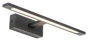 Candeeiro de parede moderno preto 41,5 cm com LED IP44 - Jerre