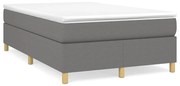 Cama boxspring com colchão 120x190 cm tecido cinzento-escuro