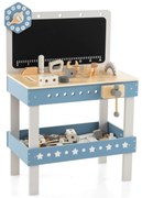 Conjunto de mesa e banco de madeira para centro de arte infantil - marrom