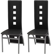 vidaXL Cadeiras de jantar 2 pcs couro artificial preto
