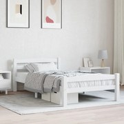 vidaXL Estrutura de cama em pinho maciço 90x200 cm branco