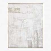 Quadro Decorativo 80x100 Cm Pintado À Mão Sobre Linho Com Relevo De Estuque Silvaret Cinzento Areia - Sklum