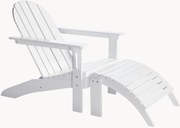 Espreguiçadeira de jardim artesanal em madeira de mogno com banco Adirondack
