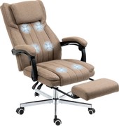 Vinsetto Cadeira Massagem com Vibração Reclinável com Altura Ajustável com 6 Pontos de Massagem 65x61x101-113 cm Marrom | Aosom Portugal