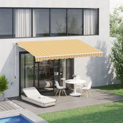 Outsunny Toldo Retrátil com Manivela Toldo de 300x200cm com Braço Arti