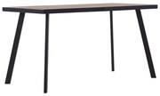 vidaXL Mesa de jantar 140x70x75 cm MDF cor madeira clara e preto