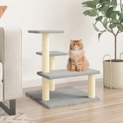 vidaXL Árvore p/ gatos c/ postes arranhadores sisal 61 cm cinza-claro