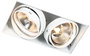 Foco embutido branco GU10 AR111 sem moldura 2 luzes - Oneon Moderno