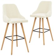 vidaXL Bancos de bar 2 pcs veludo creme